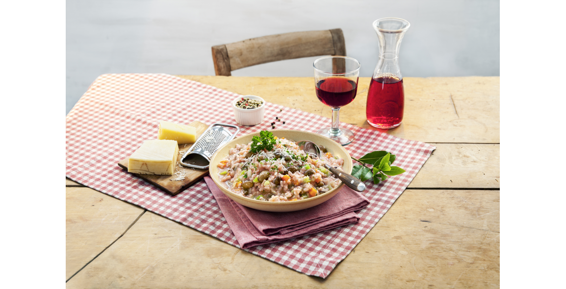 Panissa Risotto mit Borlotti Bohnen
