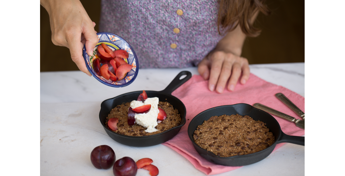 Veganer Riesen-Schoko-Cookie ohne Mehl