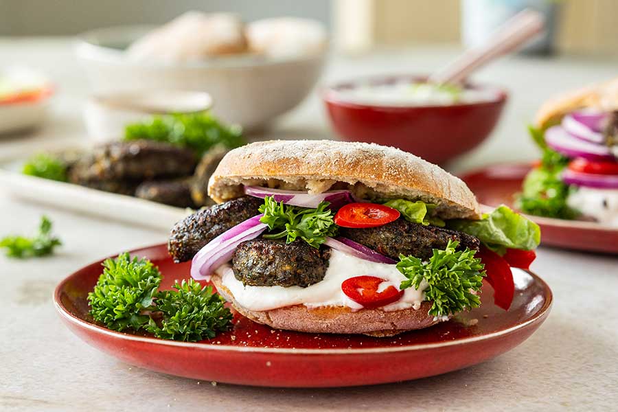 Beluga-Linsen-Burger