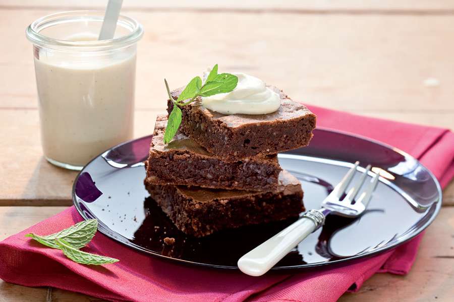 Brownies mit weißer Schoko-Mousse