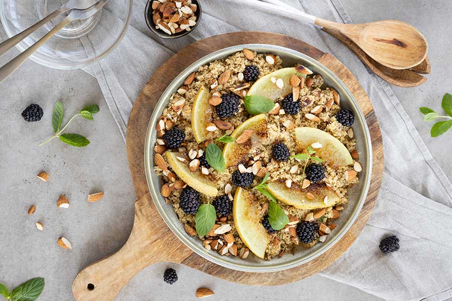 08.06.2023: Süßer Couscous-Salat mit Honigmelone und Beeren