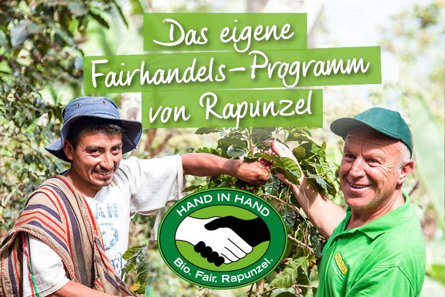Rapunzel HAND IN HAND-Programm garantiert fair gehandelte Produkte