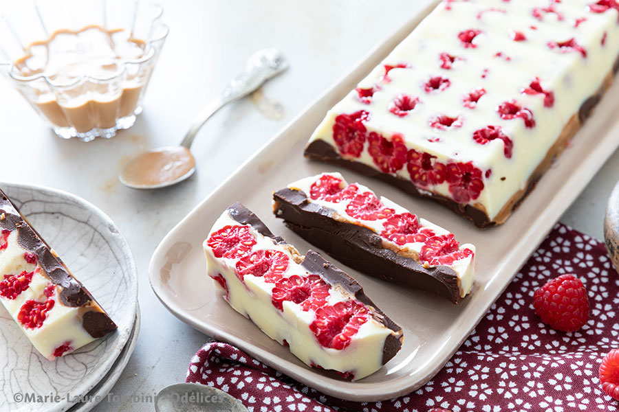 Tablette de chocolat aux framboises