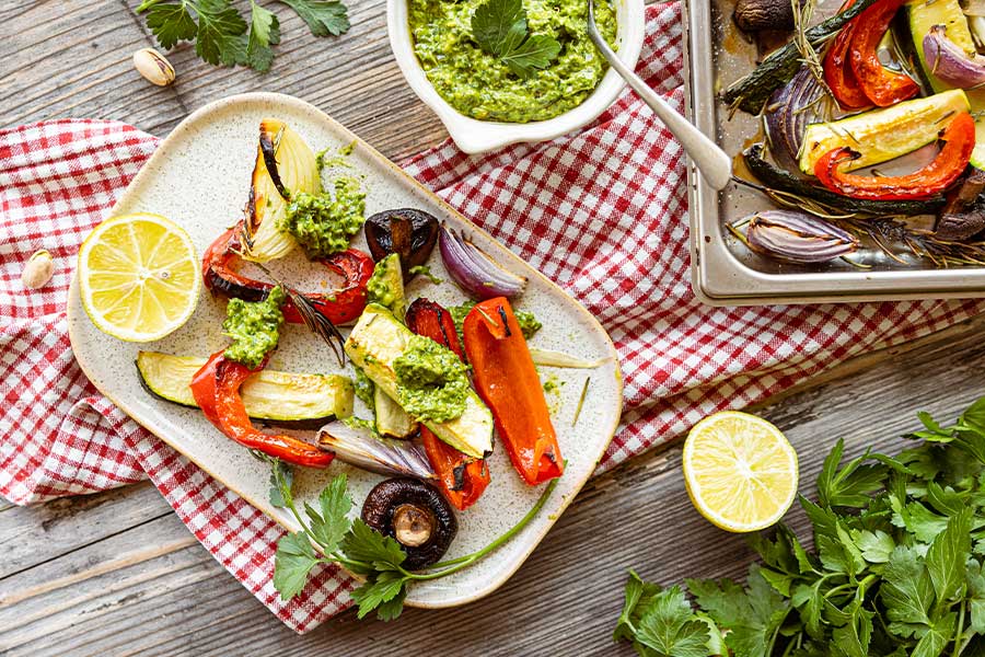 Grillgemüse mit Pistazienpesto