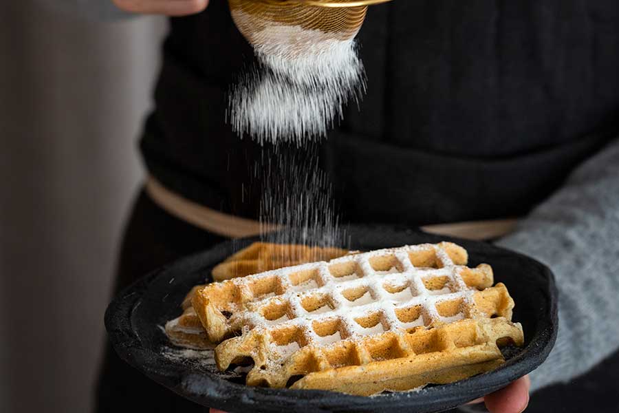 Süße Flocken-Waffeln