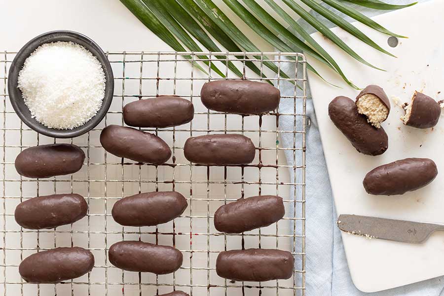 Home Made Kokos Happen mit Zartbitterschokolade