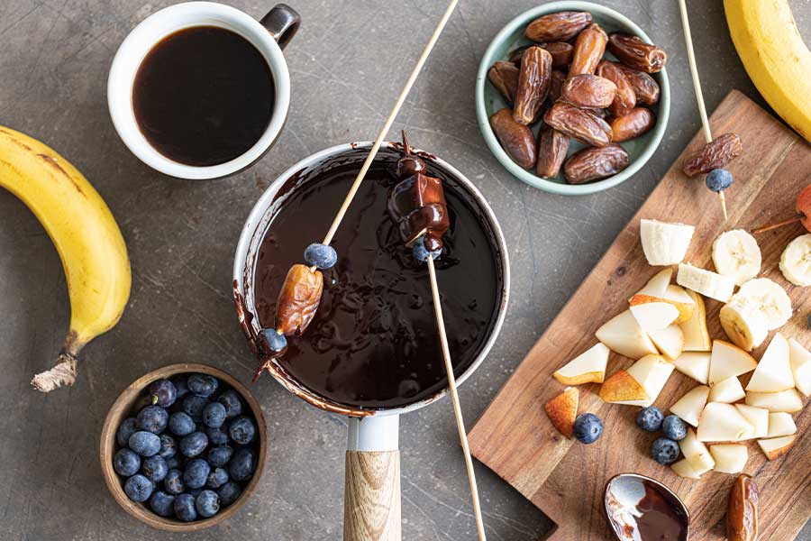 30.12.2024: Mokka-Schokoladen-Fondue mit Früchten