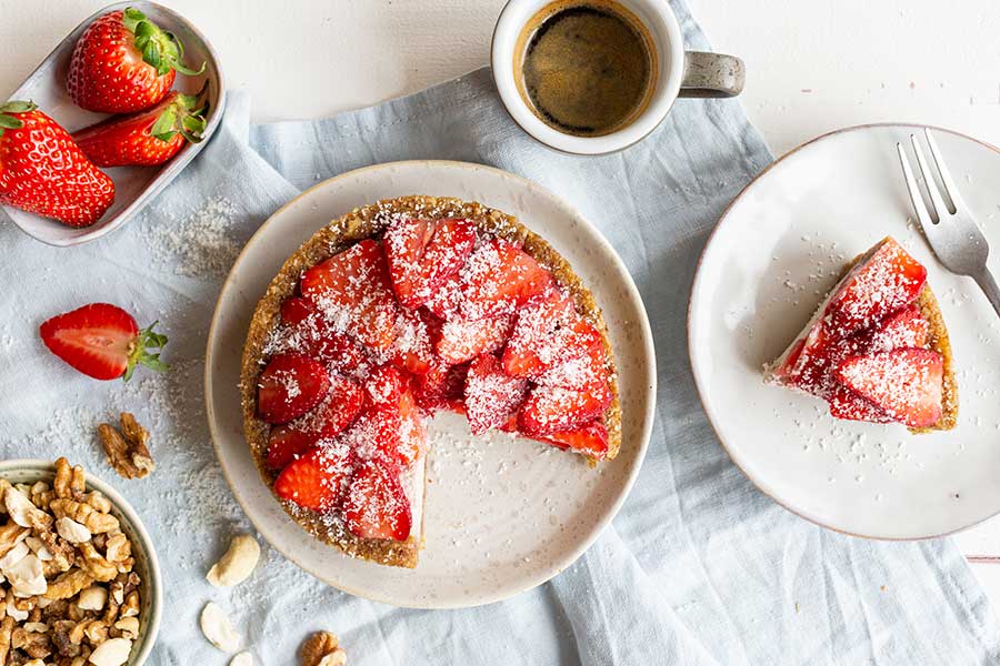 No-bake-Törtchen mit Erdbeeren