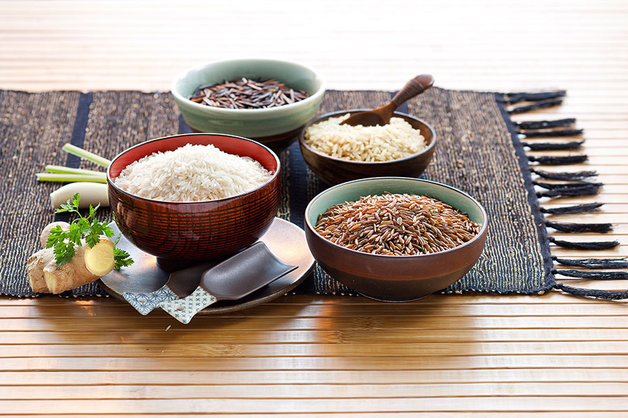 Aromatischer biologischer Reis von Rapunzel in unterschiedlichen Sorten