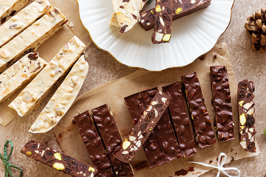 Schoko-Nuss-Stangen