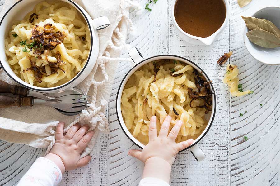 Spätzle mit Sauce