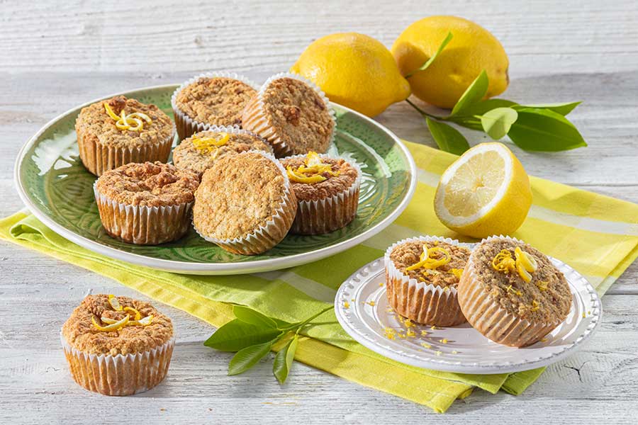 Muffin allo yogurt e limone con datteri