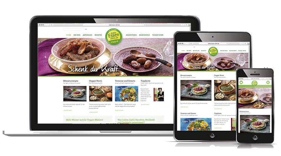 Passt in jedes Format: Vom PC über das Tablet bis hin zum Handy - das Veggie-Portal www.jedes-essen-zählt.de Passt in jedes Format: Vom PC über das Tablet bis hin zum Handy - das Veggie-Portal www.jedes-essen-zählt.de