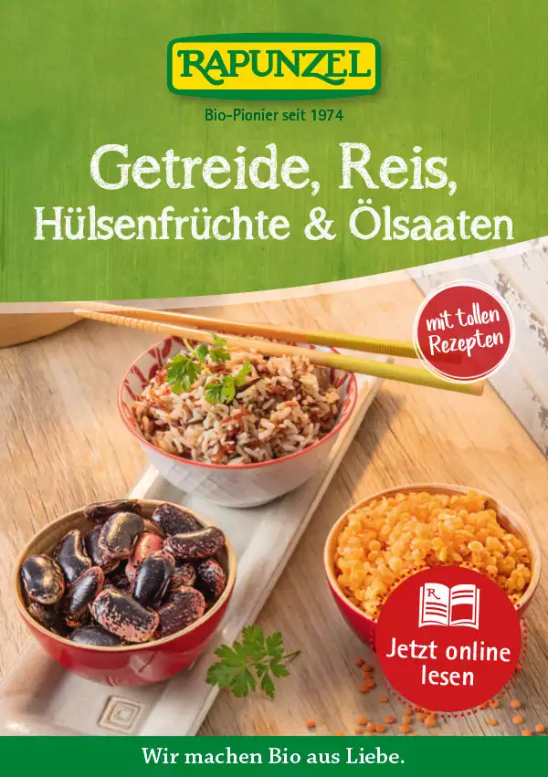 Getreide, Reis, Hülsenfrüchte u. Ölsaaten-Broschüre von Rapunzel Naturkost