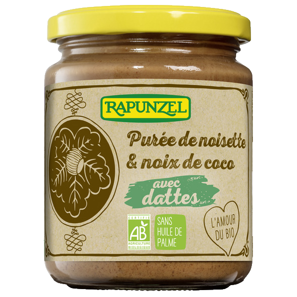 Produit bio: Purée de noisettes & noix de coco avec dattes - Rapunzel  Naturkost