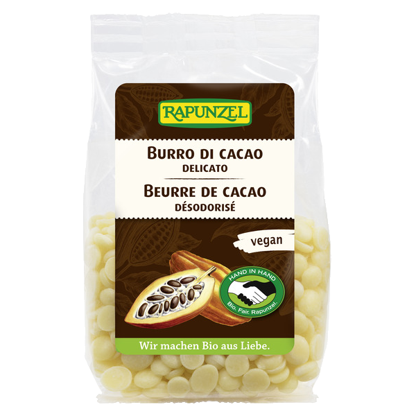 Beurre de cacao bio désodorisé en pastilles - Rapunzel