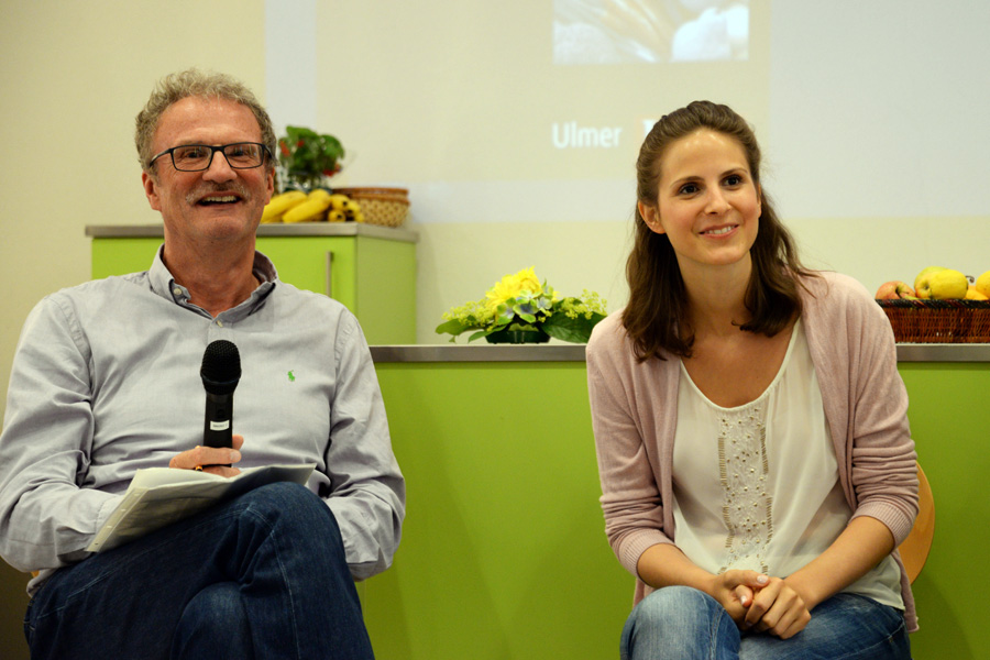 ...und Vertriebsleiter Thies Curschmann sowie Vegan-Köchin Stina Spiegelberg hörten auch gespannt zu, welche Sicht Bio-Ladner haben.